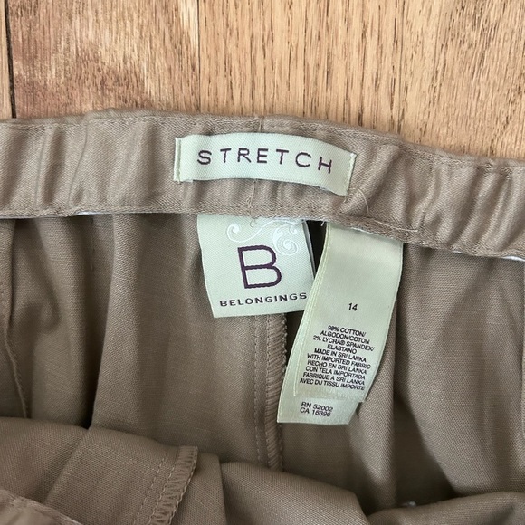 Belongings Stretch Tan Embroidered Paisley Dress Pants Sz 14 NWT - Picture 4 of 6